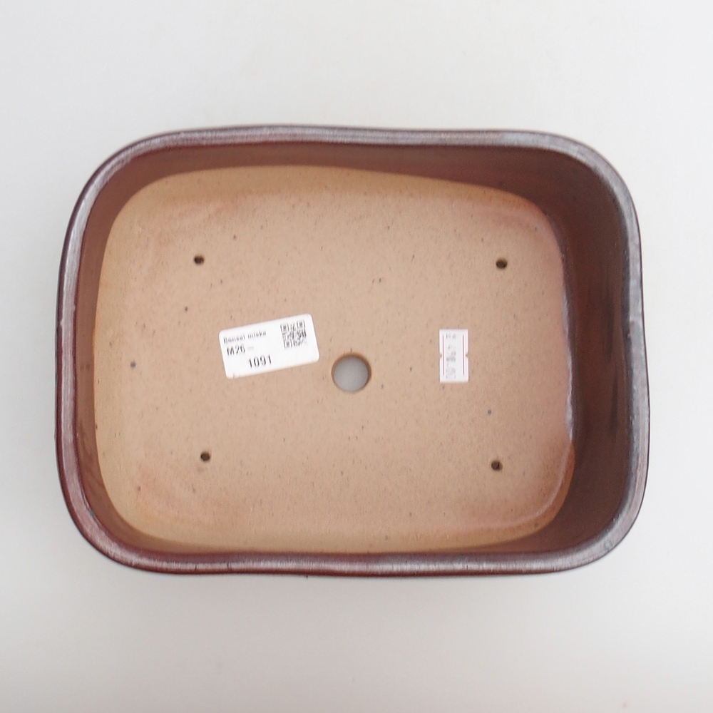 Bonsaischale aus Keramik 23 x 17 x 7,5 cm, Farbe burgunderrot