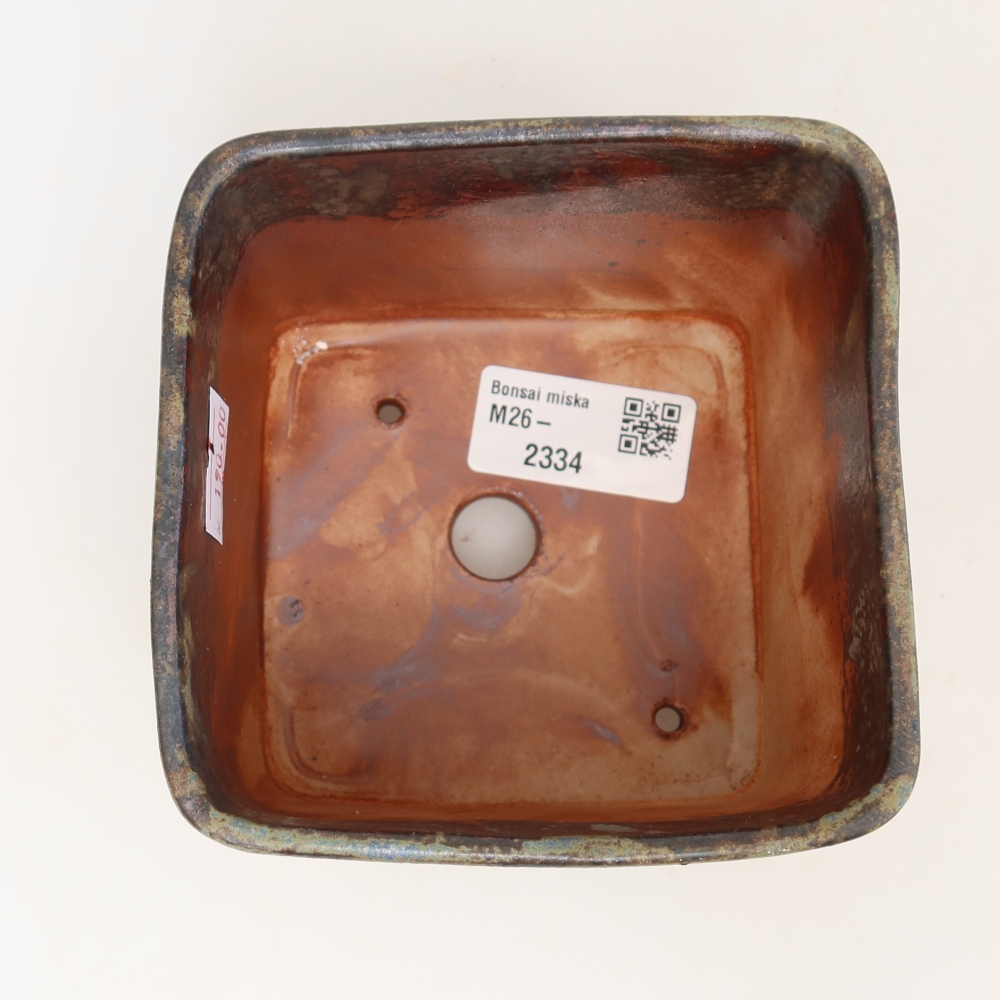 Keramik-Bonsai-Schale, 10,5 × 10,5 × 8,5 cm, Farbe: braun