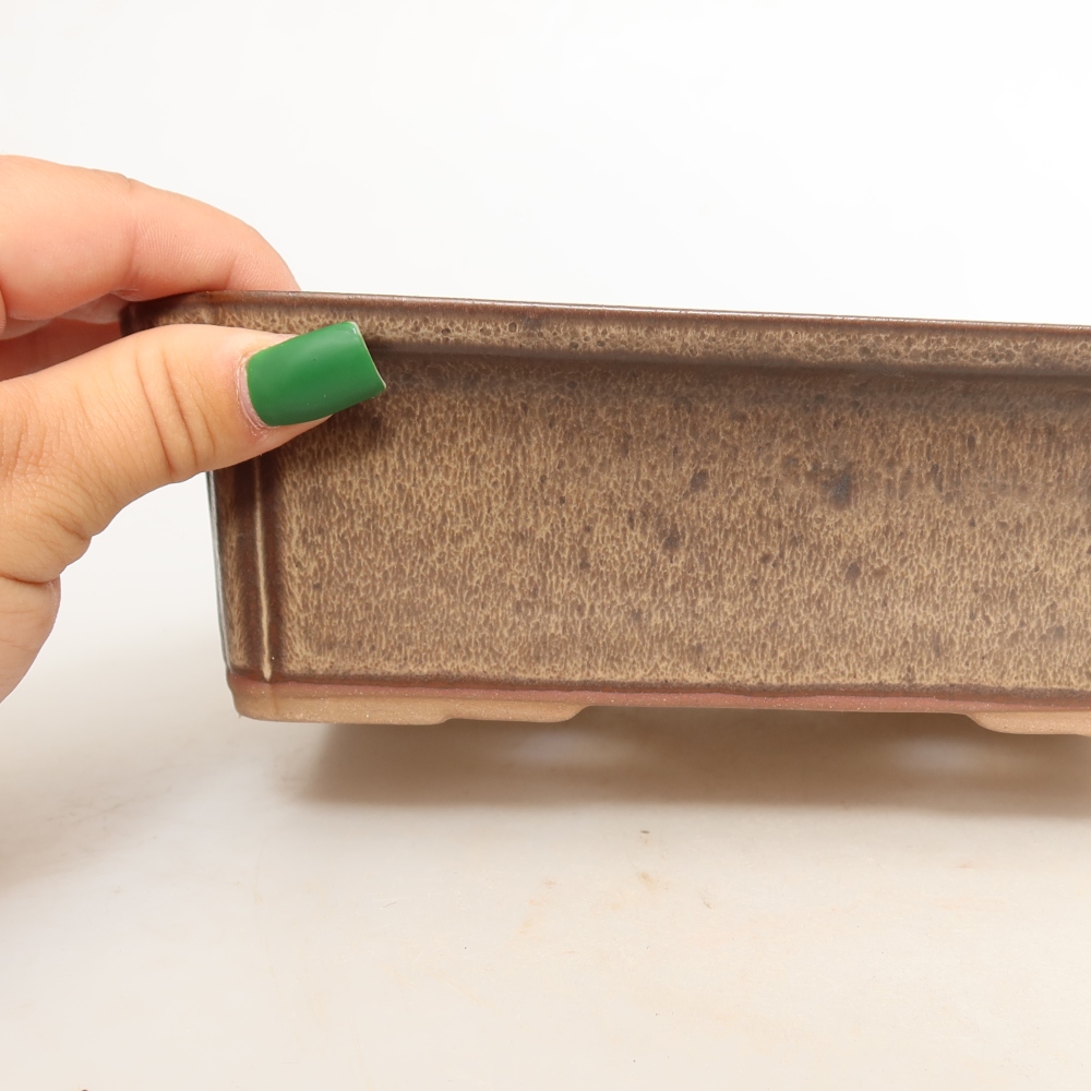 Keramikschale  20 x 15,5 x 5,5 cm, Farbe: braun