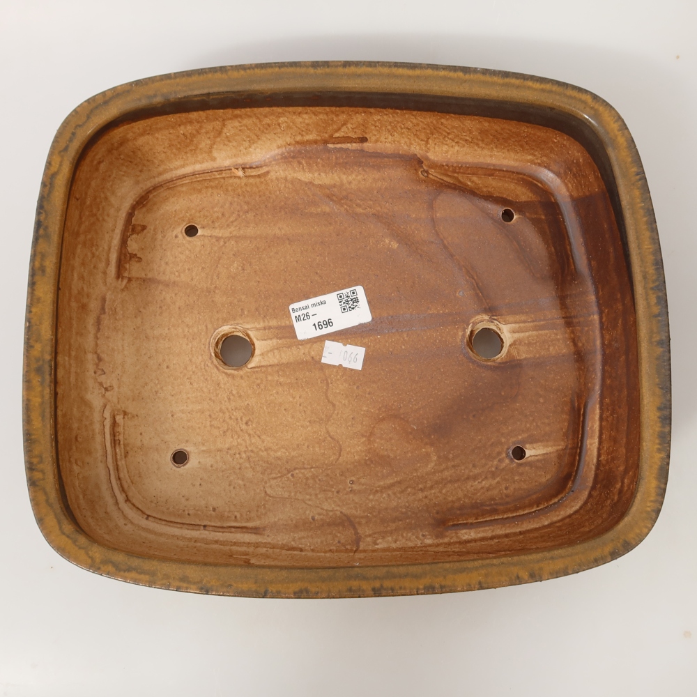 Bonsaischale aus Keramik 29,5 x 25 x 7 cm, braun