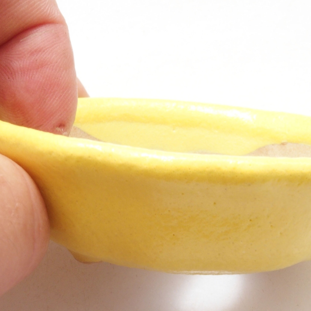 Bonsaischale aus Keramik 7 x 7 x 2 cm, gelb