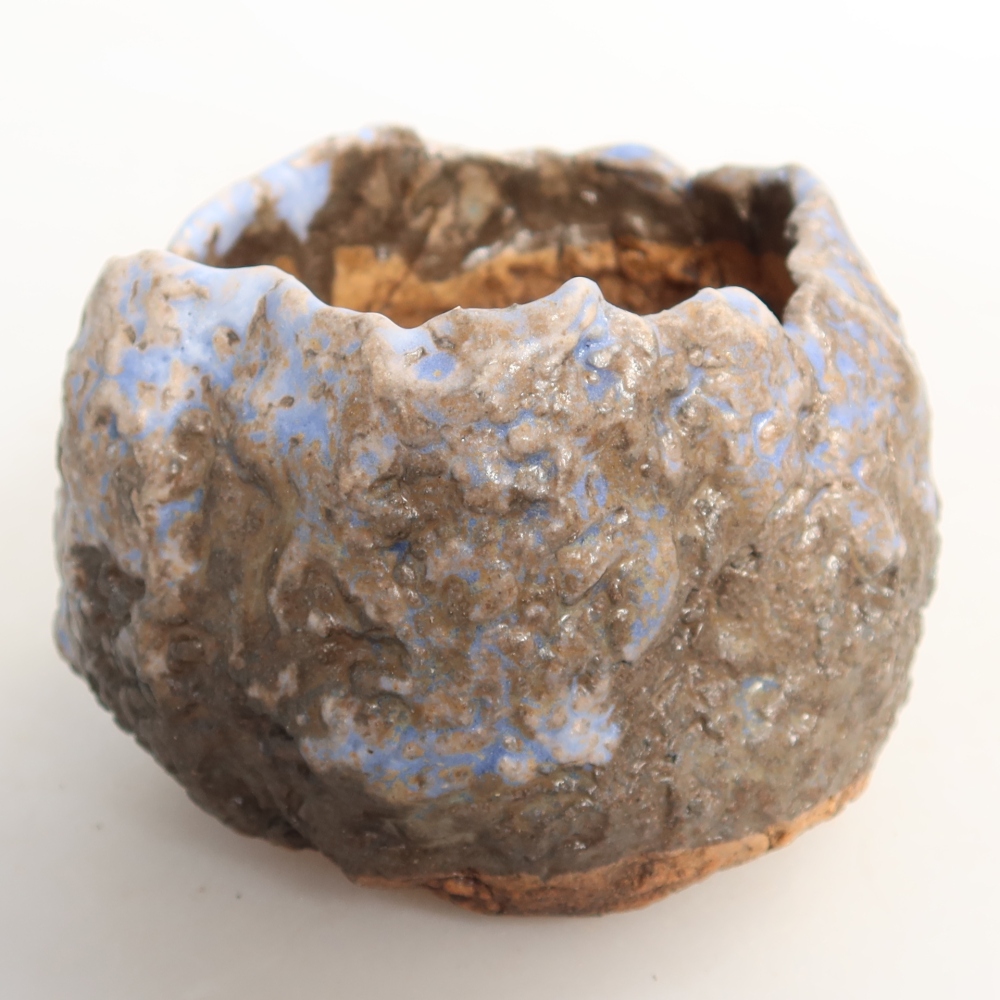 Keramikschale  7,5 x 7 x 6 cm, Farbe: blau-braun