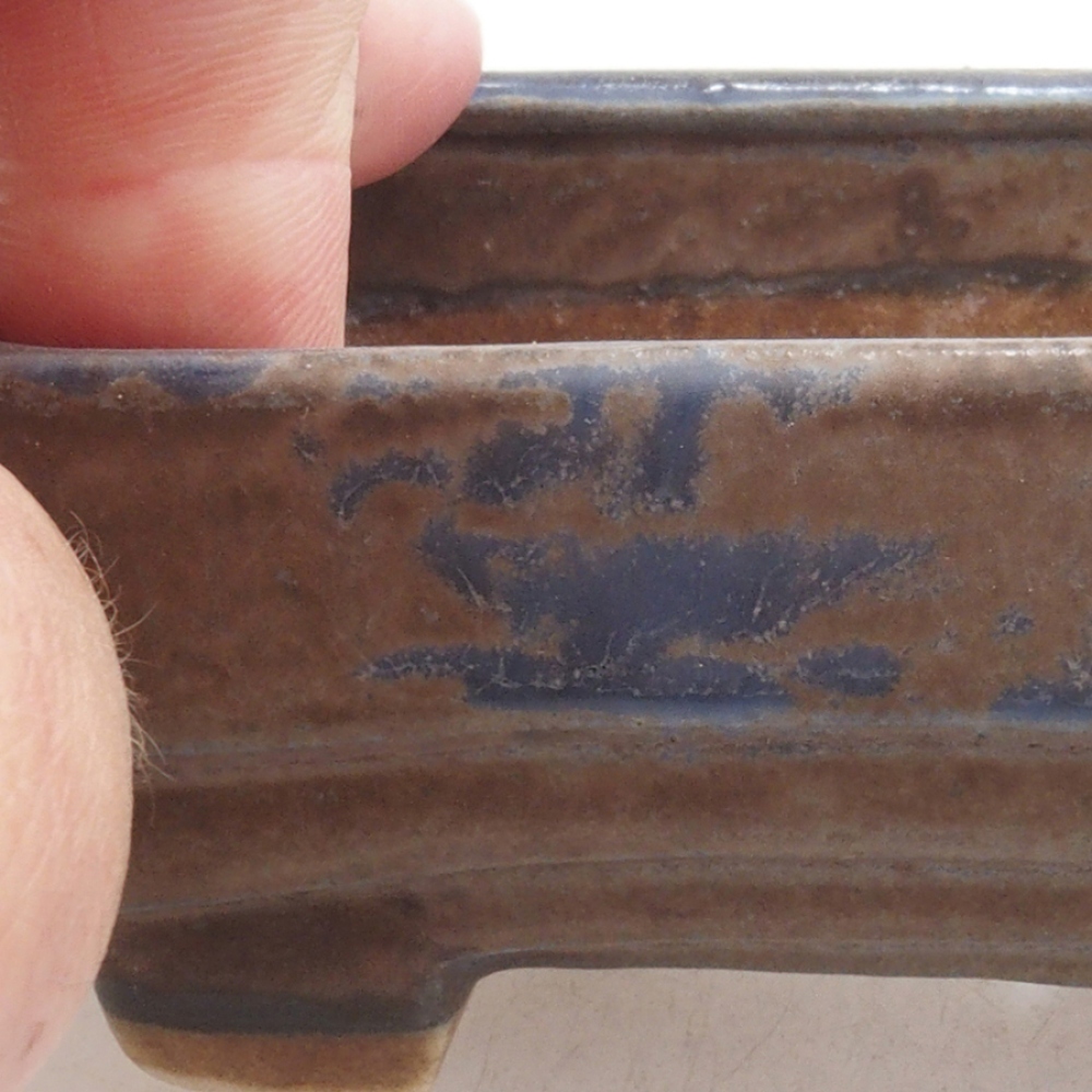 Bonsaischale aus Keramik 10 x 8,5 x 4 cm, braun