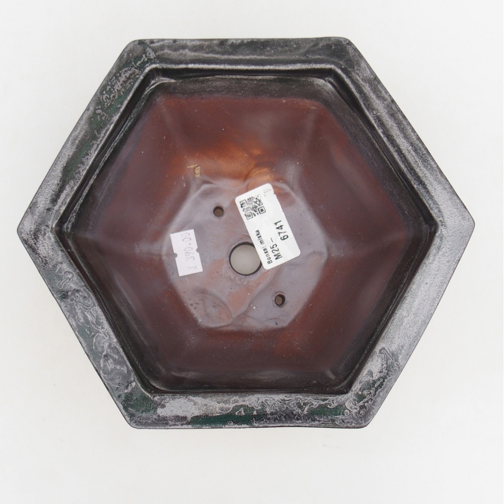 Bonsaischale aus Keramik 18,5 x 16,5 x 9 cm, schwarz