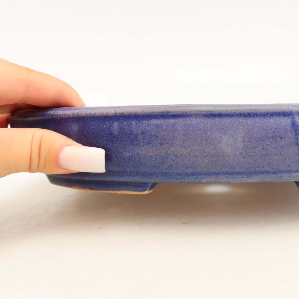 Bonsaischale aus Keramik 24,5 x 20 x 4 cm, Farbe blau
