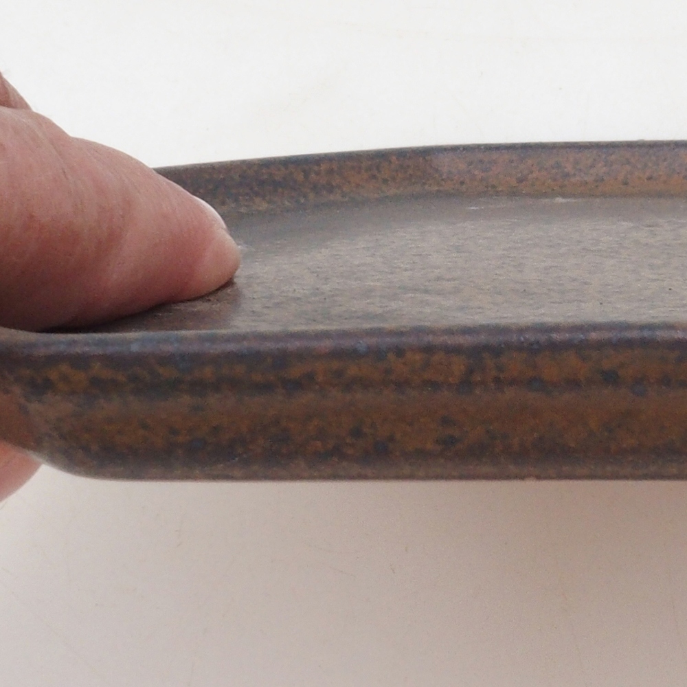 Keramikschale H14 - 18 x 18 x 1 cm - braun