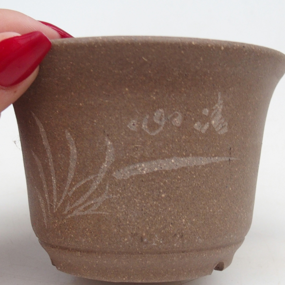 Bonsaischale aus Keramik 9,5 x 9,51 x 6,5 cm, Farbe beige