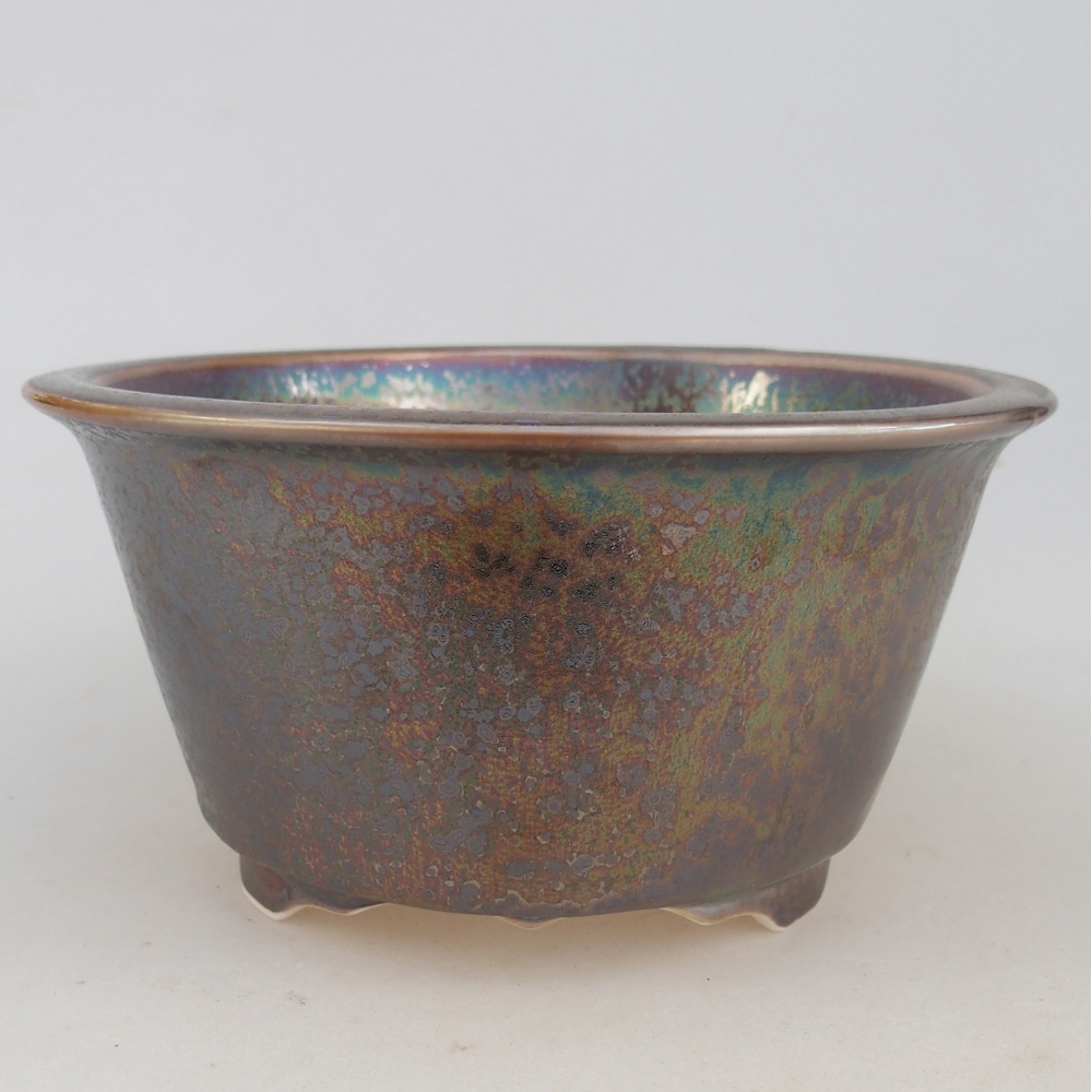 Bonsaischale aus Keramik 16 x 16 x 8,5 cm, goldfarben