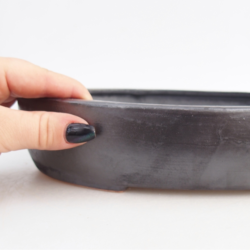 Bonsaischale aus Keramik 27 x 21 x 5,5 cm, metallfarben