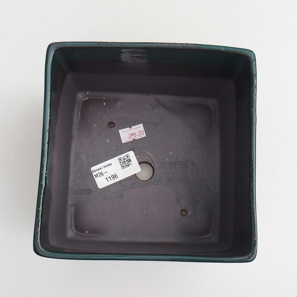 Bonsaischale aus Keramik 15 x 15 x 10,5 cm, grün