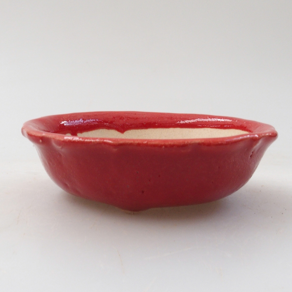 Mini-Bonsaischale 7 x 7 x 2 cm, Farbe rot