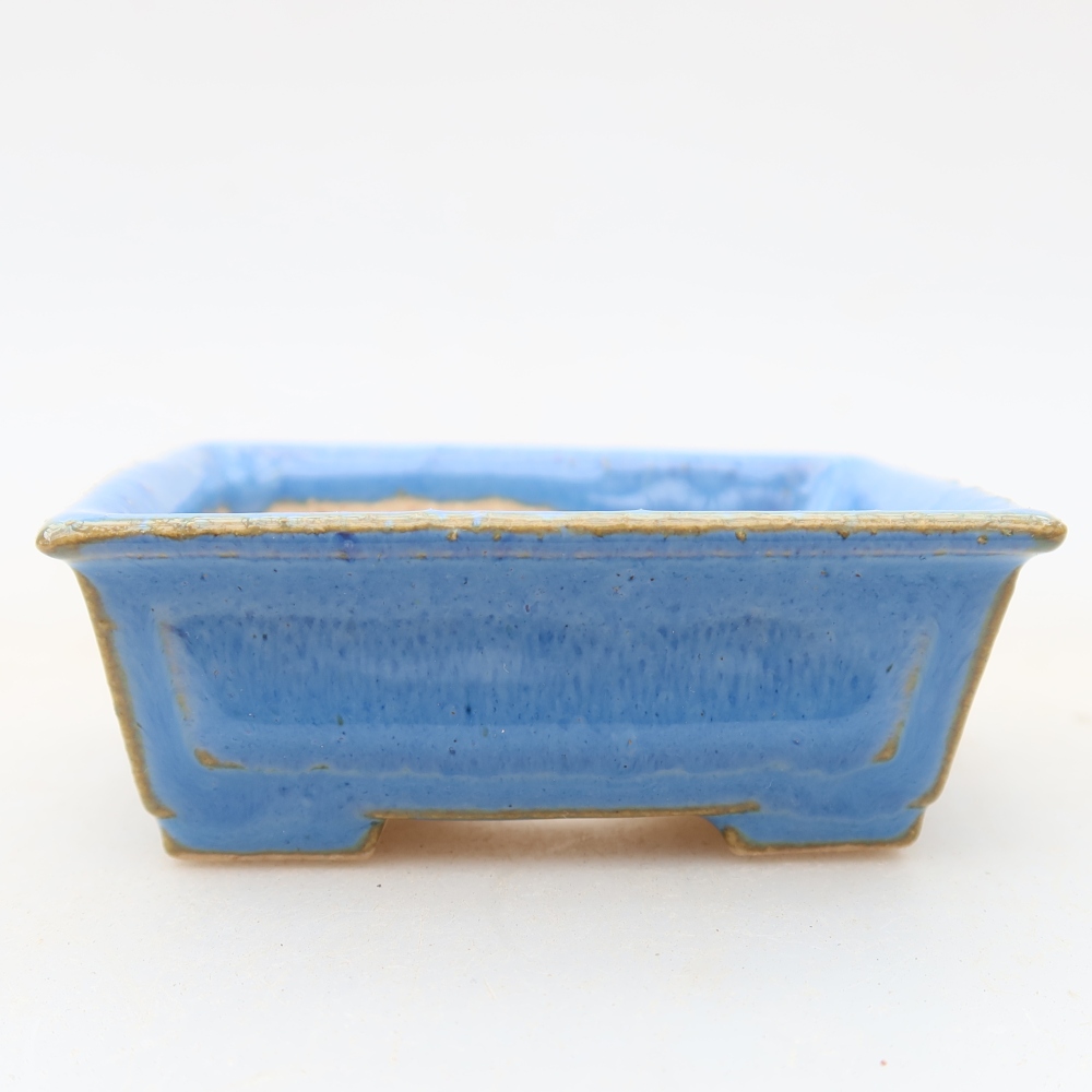 Keramik-Bonsai-Schale, 6,5 × 6,5 × 2,5 cm, Farbe: Blau