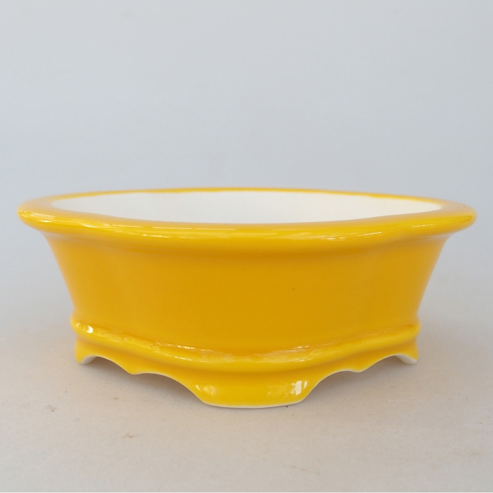 Bonsaischale aus Keramik 13 x 12 x 5 cm, gelb