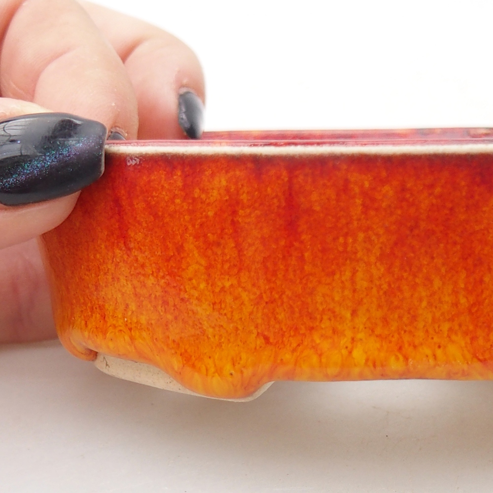 Mini-Bonsaischale 9,5 x 8,5 x 3 cm, orange