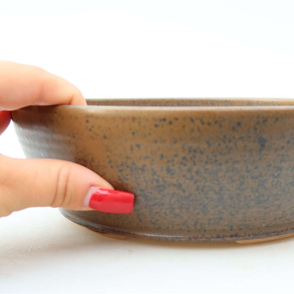 Bonsaischale aus Keramik 21 x 21 x 6,5 cm, braun