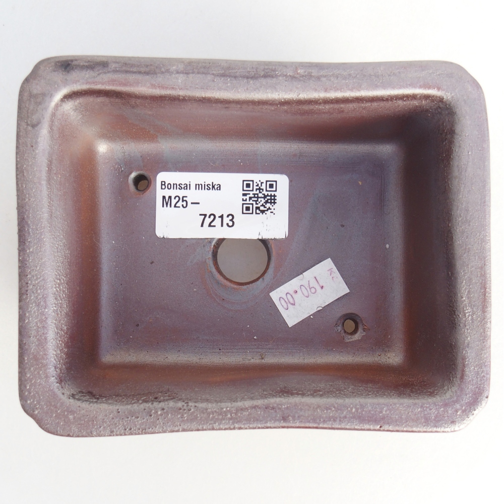 Bonsaischale aus Keramik 12 x 9,5 x 5 cm, metallfarben