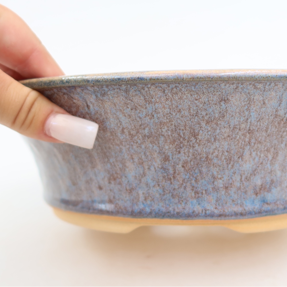 Bonsaischale aus Keramik 24,5 x 24,5 x 7 cm, Farbe blau