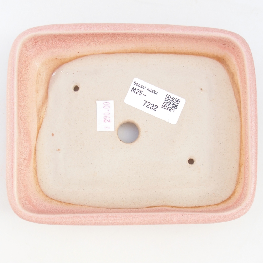 Bonsaischale aus Keramik 16,5 x 13,5 x 3,5 cm, rosa