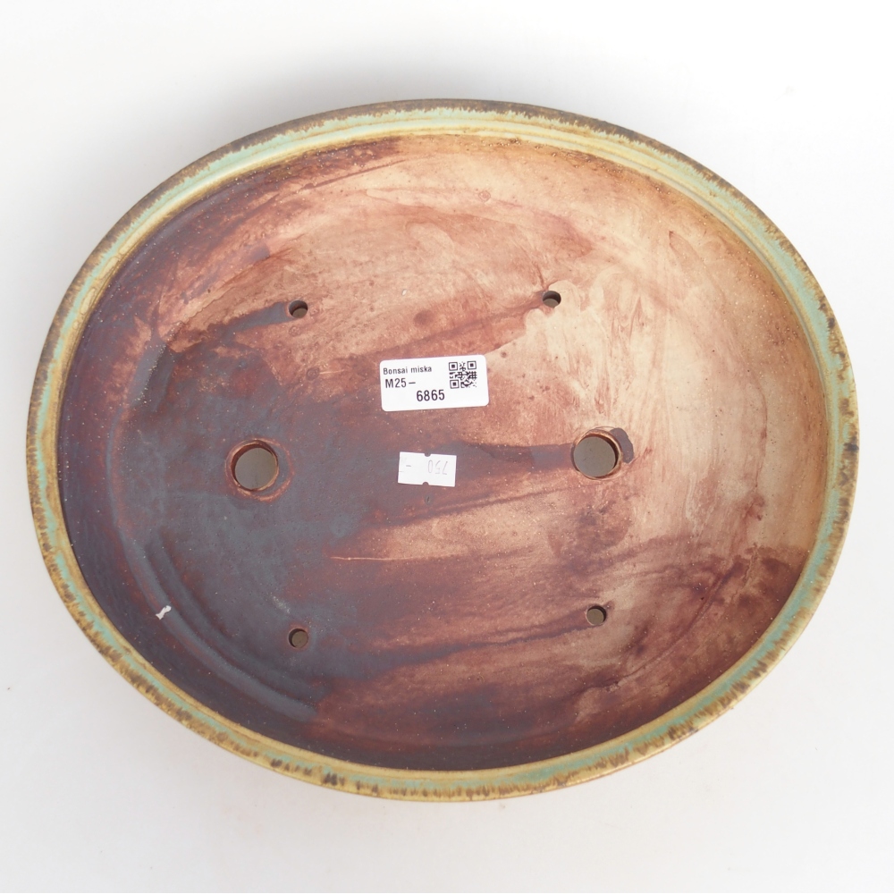 Bonsaischale aus Keramik 28 x 24 x 6 cm, grün