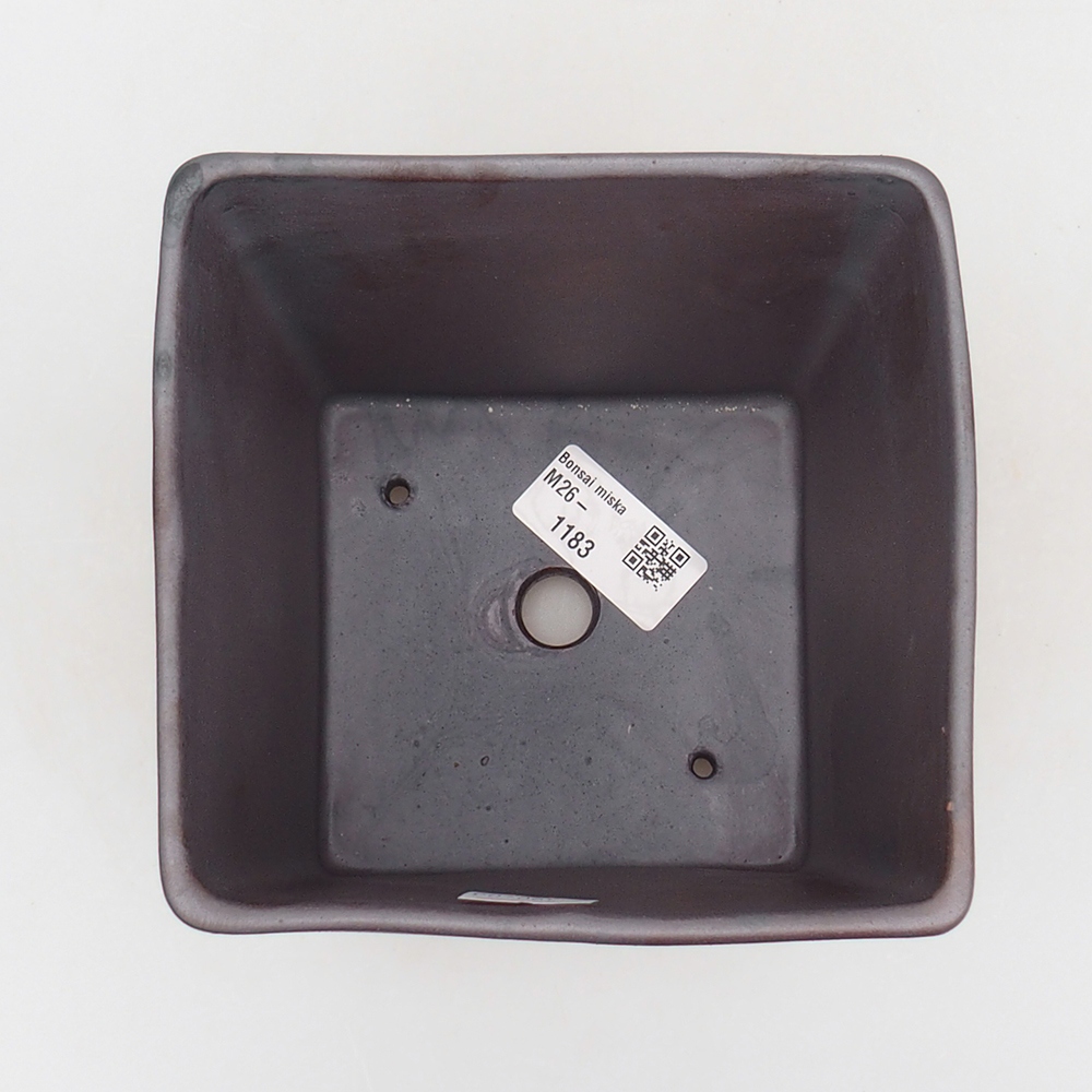 Bonsaischale aus Keramik 13 x 13 x 13 cm, metallfarben