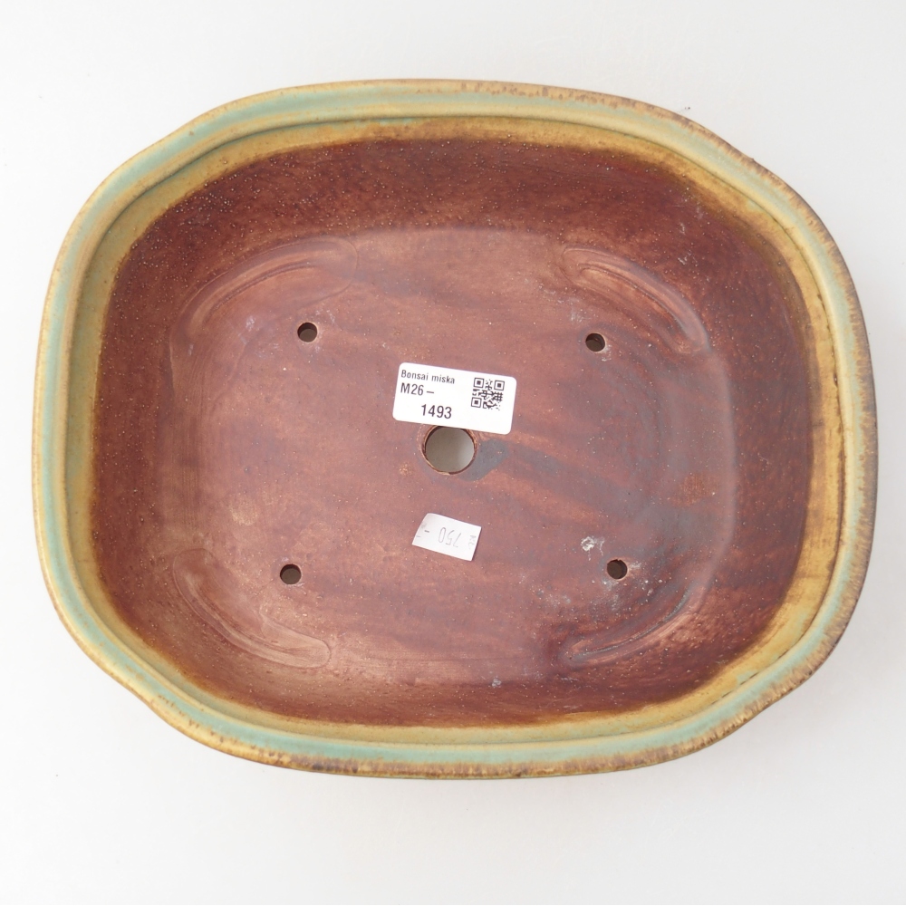 Bonsaischale aus Keramik 25 x 21 x 8 cm, grün