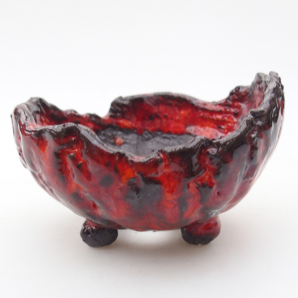 Keramikschale 9,5 x 9 x 6 cm , Farbe rot