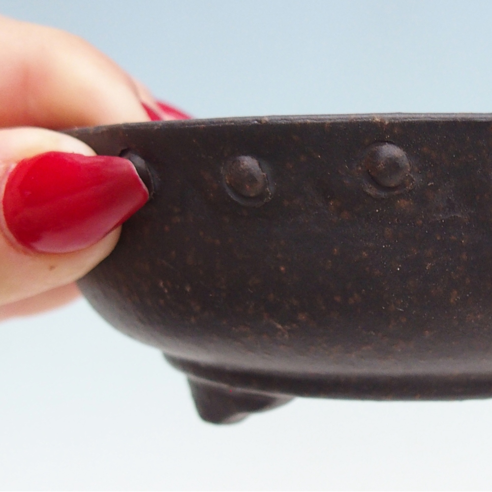 Bonsaischale aus Keramik 11,5 x 11,5 x 4,5 cm, schwarz