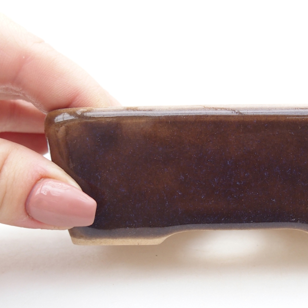 Bonsaischale aus Keramik 10 x 7 x 3,5 cm, braun