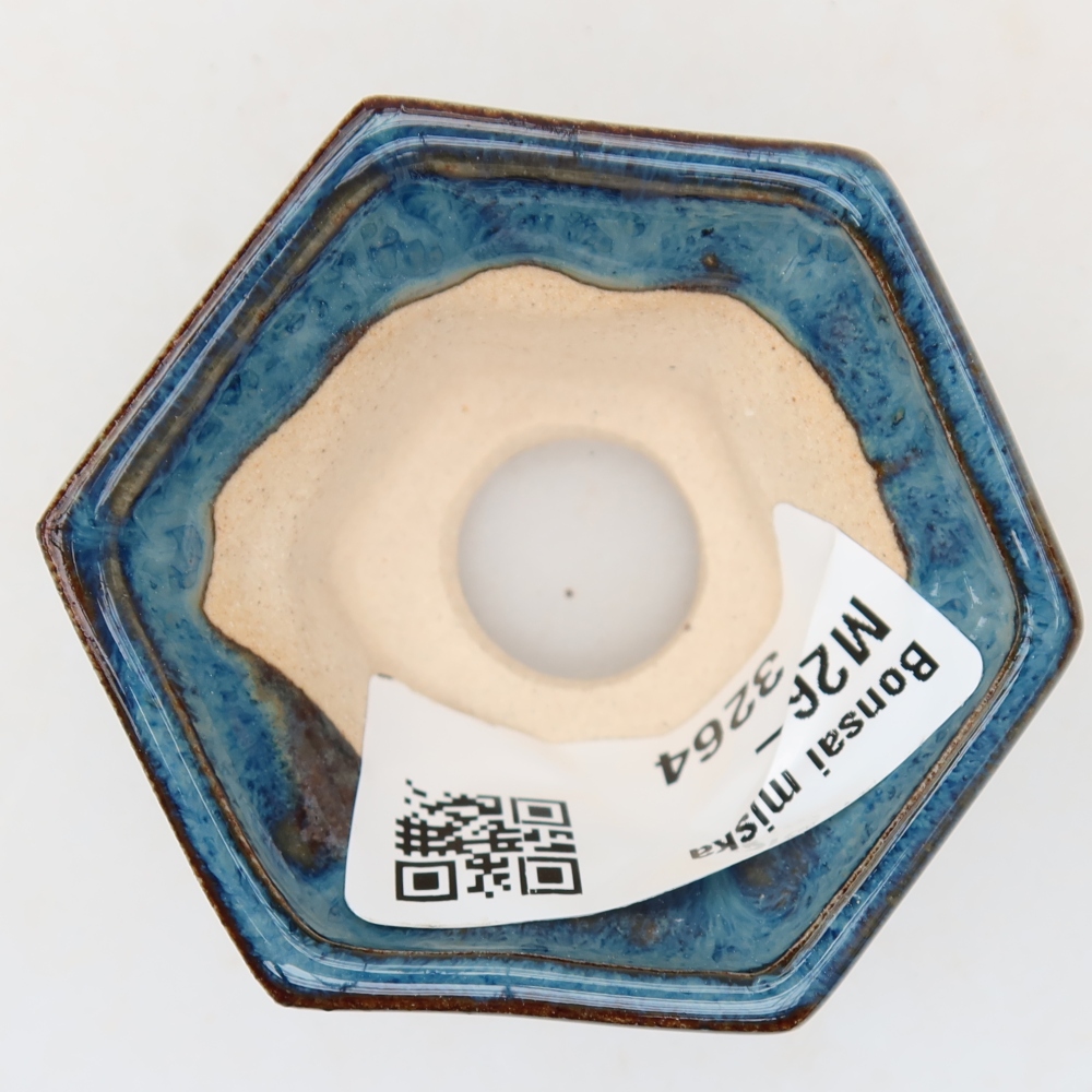 Keramik-Bonsai-Schale 5,5 × 5 × 3 cm, Farbe: blau
