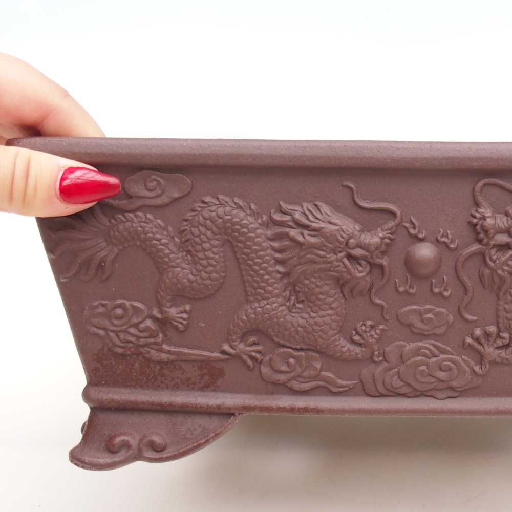 Bonsaischale aus Keramik 27,5 x 20 x 11 cm, braun