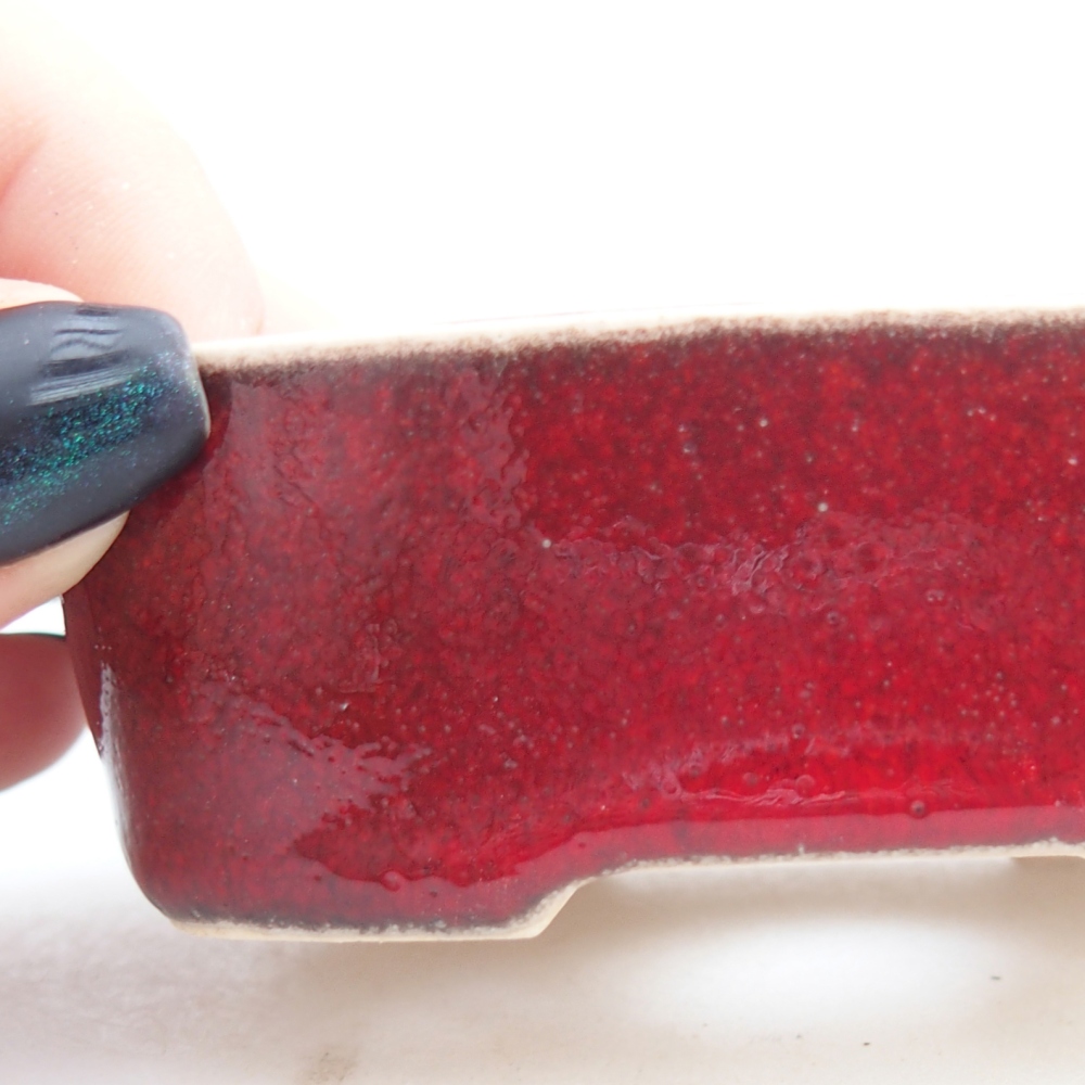 Mini-Bonsaischale 6 x 6 x 2,5 cm, Farbe rot