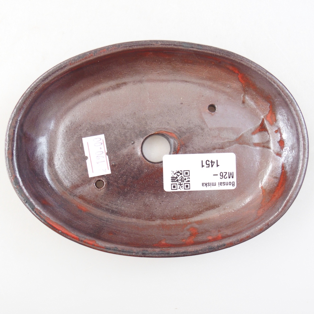 Bonsaischale aus Keramik 15,5 x 11 x 2,5 cm, metallisch rot
