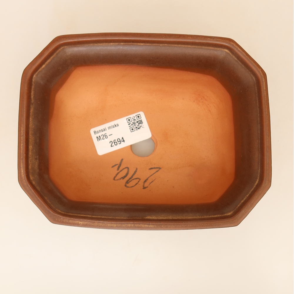 Keramikschale  15 x 12 x 7 cm, Farbe: braun