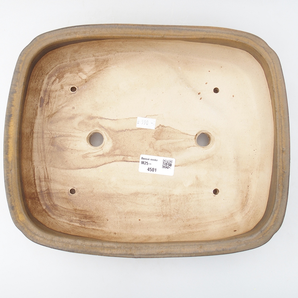 Bonsaischale aus Keramik 29 x 23,5 x 7 cm, braun