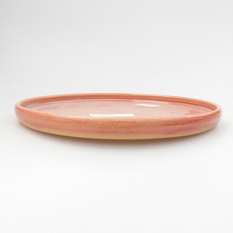 HANDGESPONNENE BONSAISCHALE - 18 X 18 X 1,5 CM , FARBE ORANGE