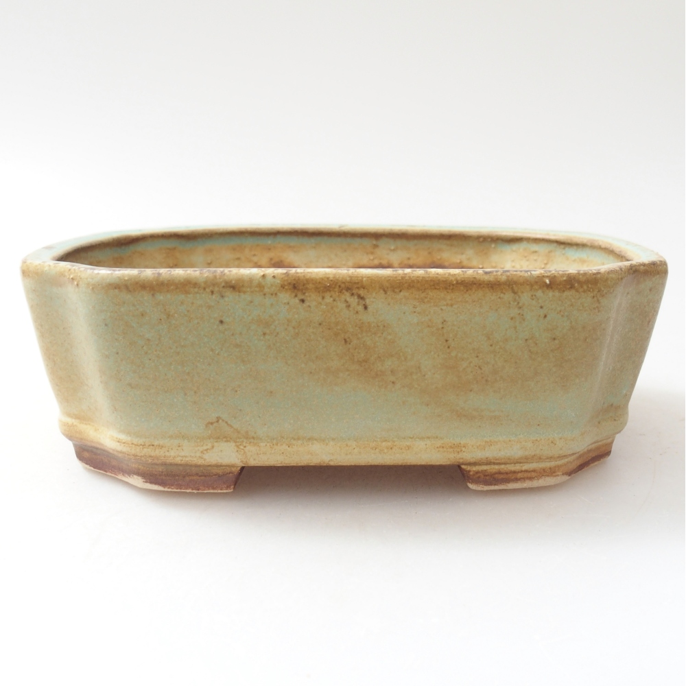 Bonsaischale aus Keramik 14 x 12 x 4,5 cm, grün