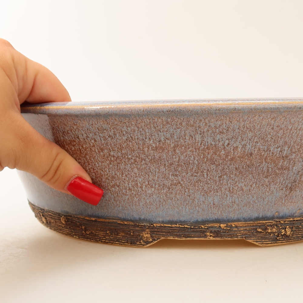 Keramik-Bonsai-Schale 31 x 31 x 8 cm, Farbe: Blau