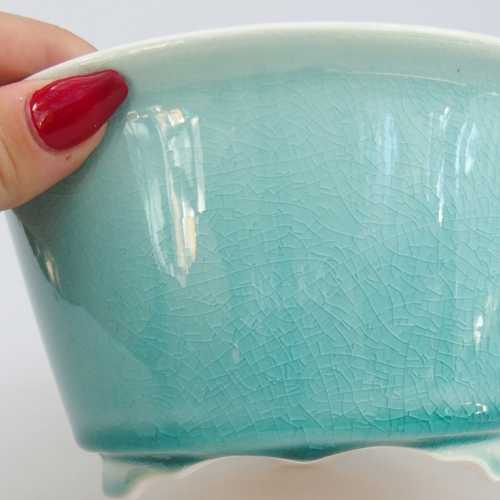 Bonsaischale aus Keramik 16 x 16 x 8,5 cm, grün