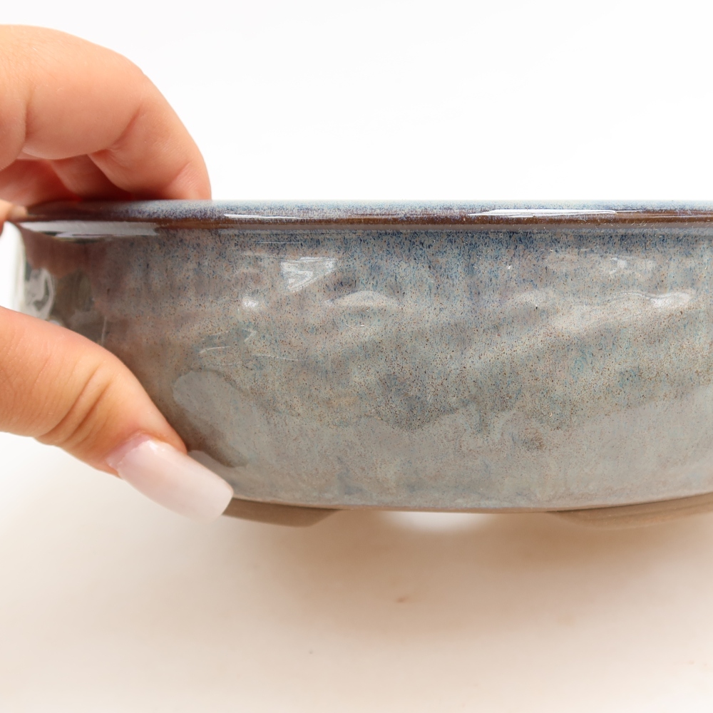 Keramik-Bonsai-Schale 22 x 22 x 6 cm, Farbe: Grau