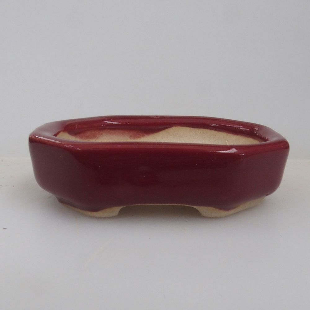 Mini-Bonsaischale 5,5 x 4 x 1,5 cm, Farbe bordeauxrot