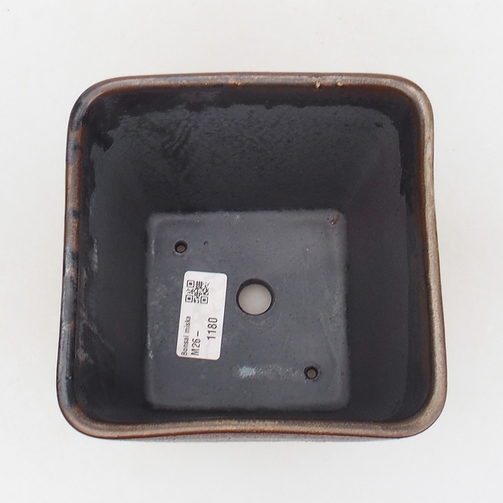 Bonsaischale aus Keramik 14 x 14 x 15 cm, braun