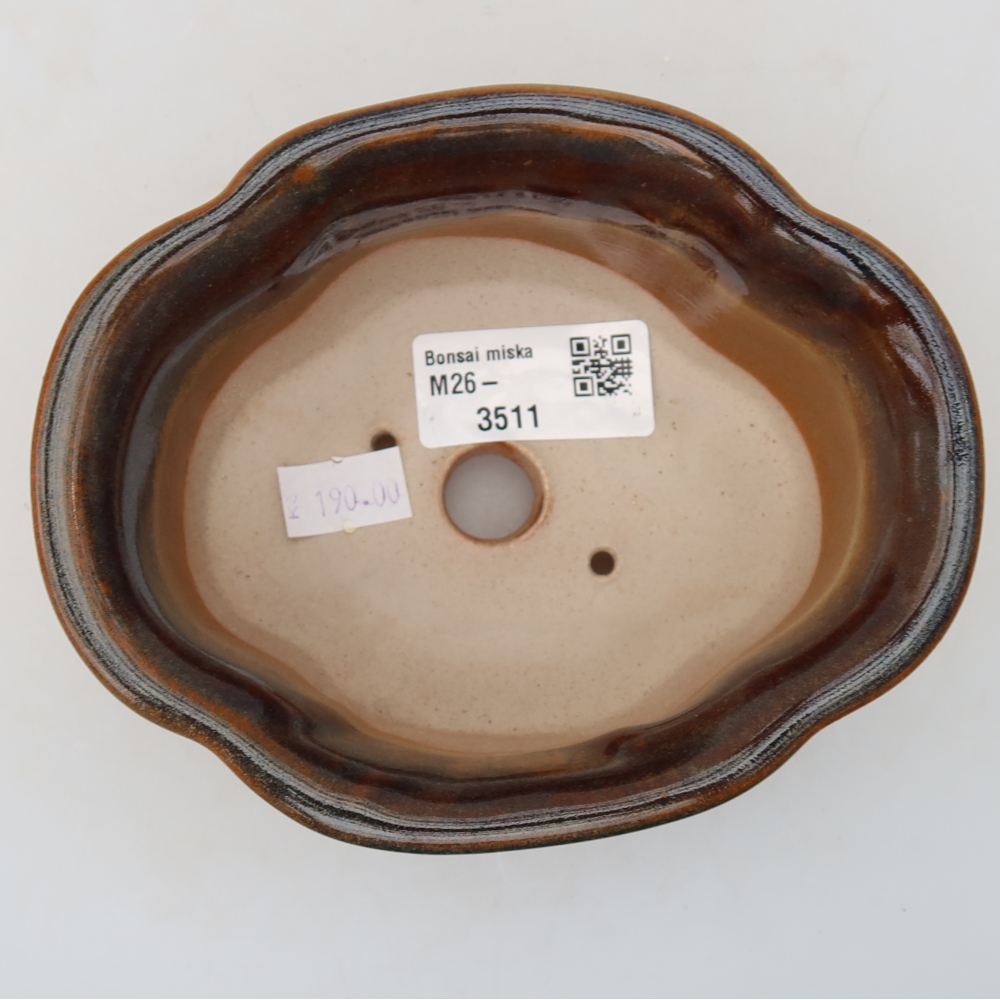 Keramik-Bonsai-Schale 13,5 x 11 x 6 cm, Farbe: braun