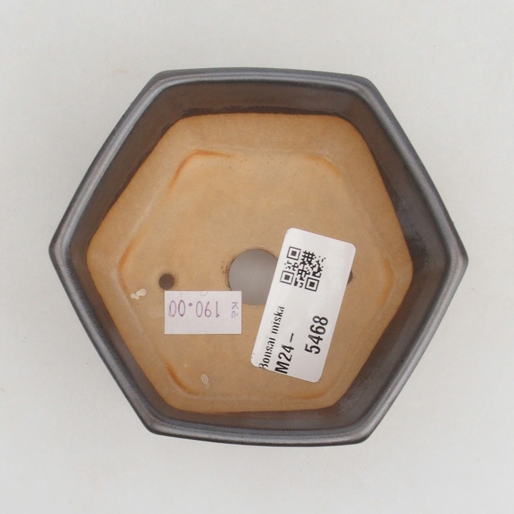 Bonsaischale aus Keramik 9,5 x 9 x 4,5 cm, metallfarben