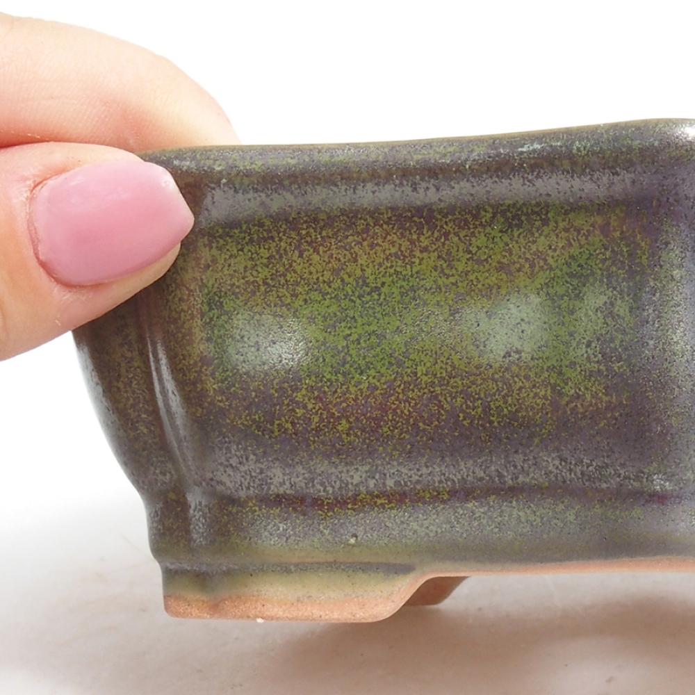 Bonsaischale aus Keramik 15,5 x 11,5 x 4,5 cm, grün