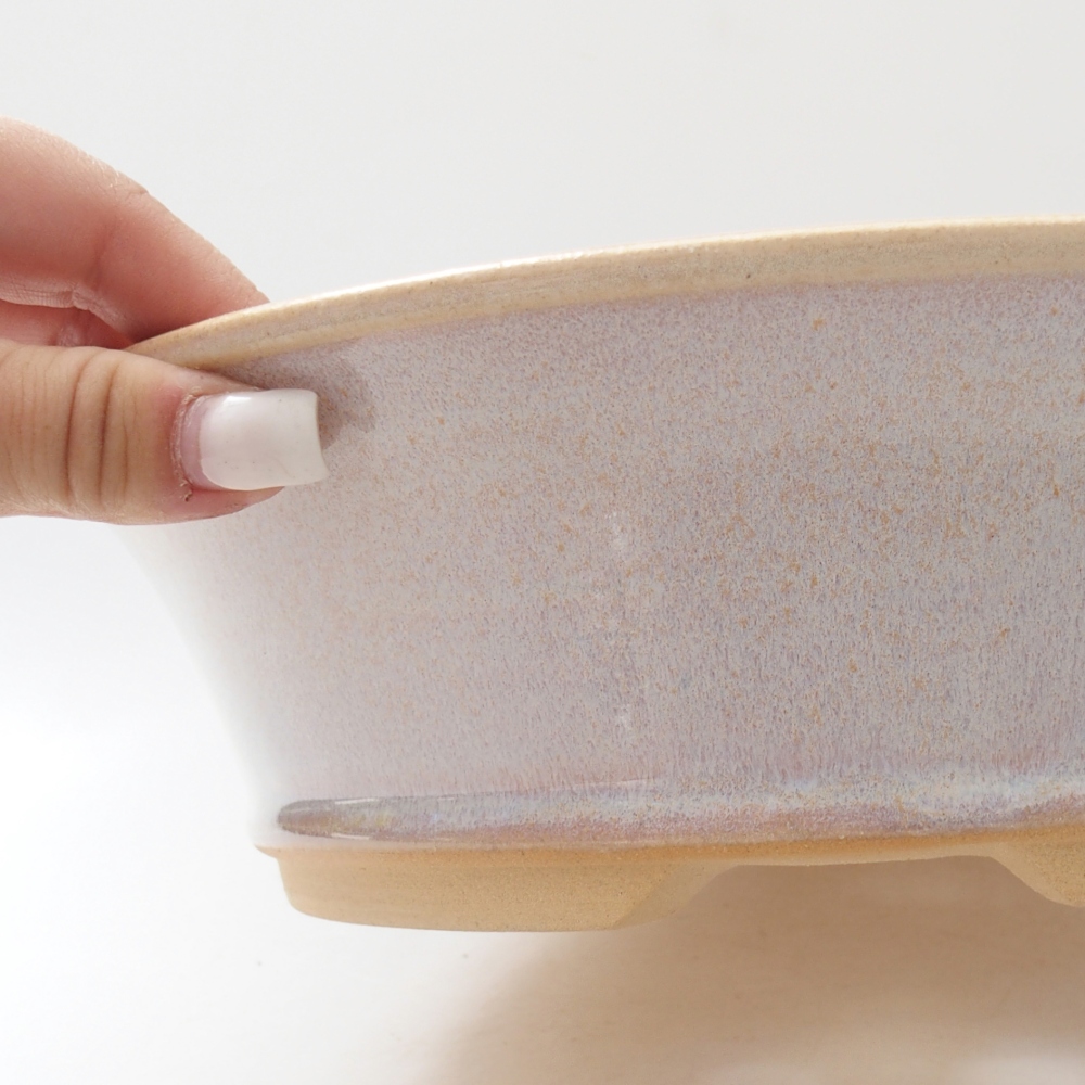 Bonsaischale aus Keramik 26,5 x 26,5 x 7,5 cm, Farbe beige
