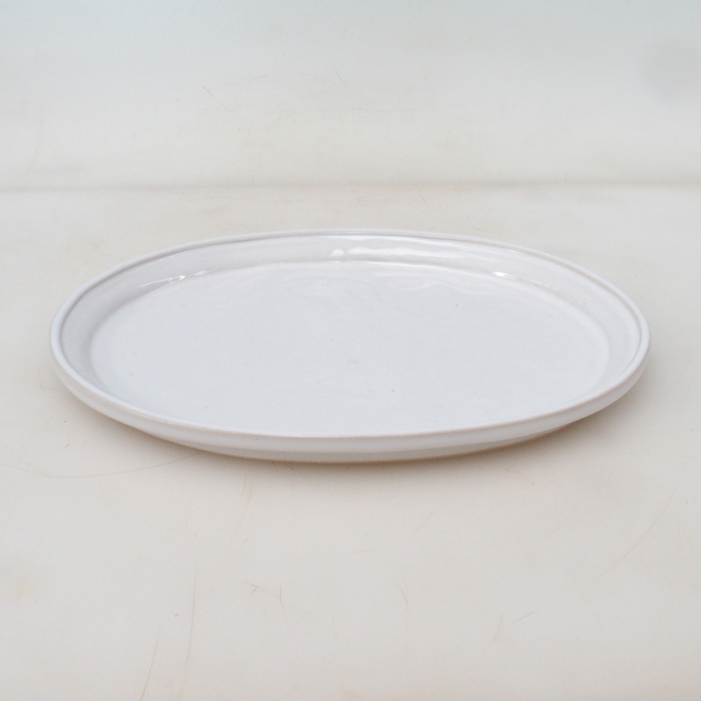 Bonsai oval Untertasse M - 22,5 x 18 x 1,5 cm - weiß