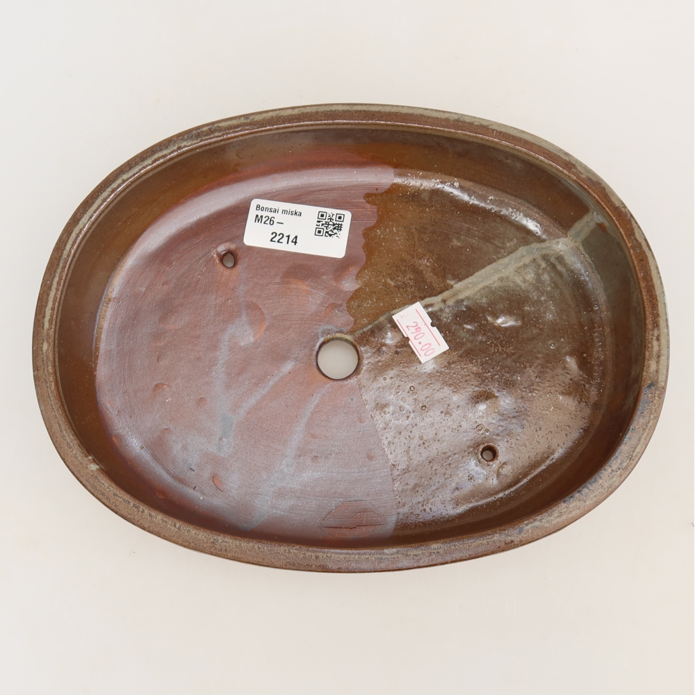 Bonsaischale aus Keramik 22 x 17 x 4 cm, braun