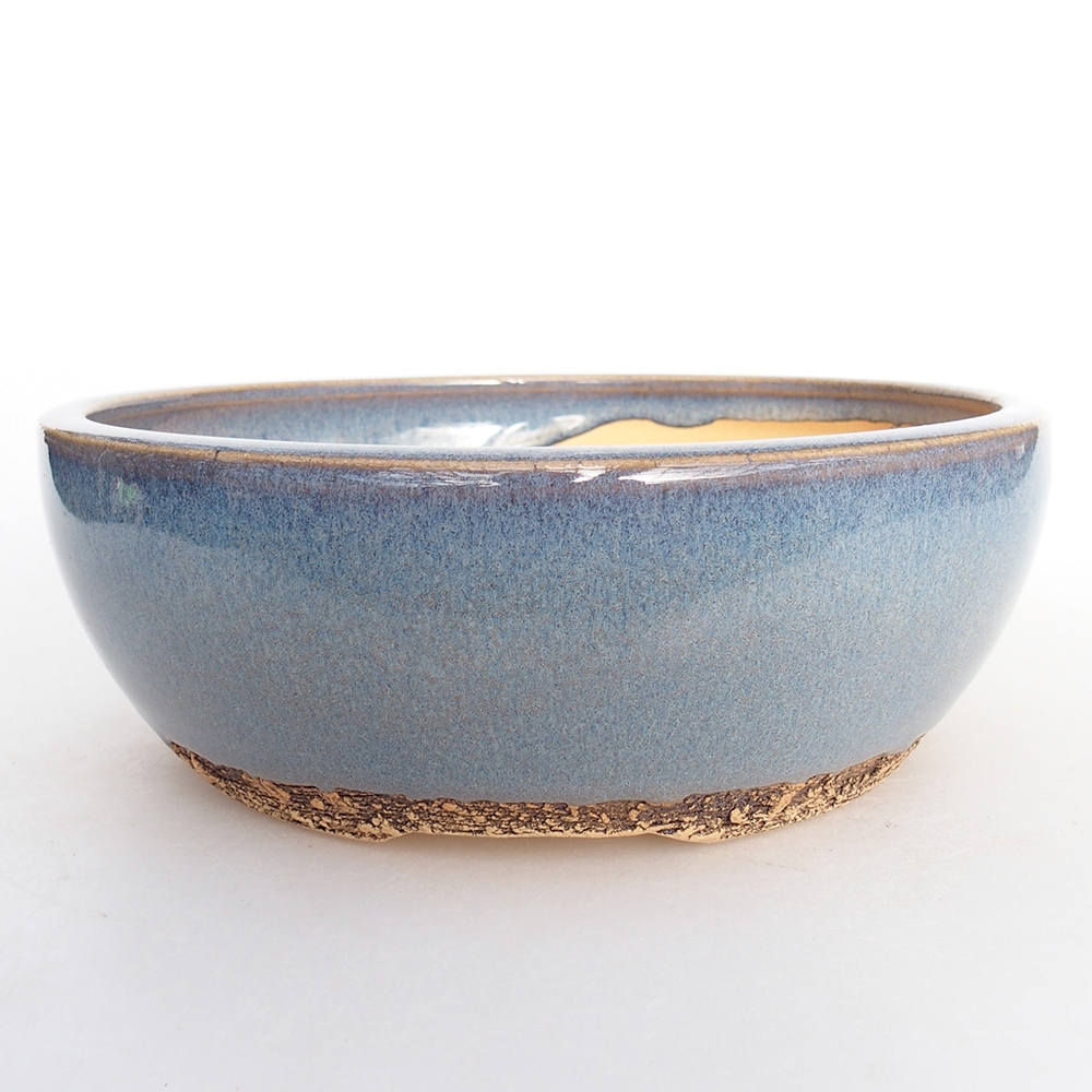 Bonsaischale aus Keramik 17,5 x 17,5 x 6 cm, Farbe blau