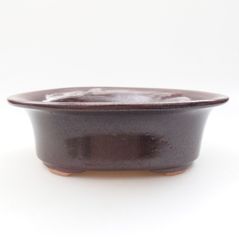 Bonsaischale aus Keramik 19,5 x 16 x 6,5 cm, braun