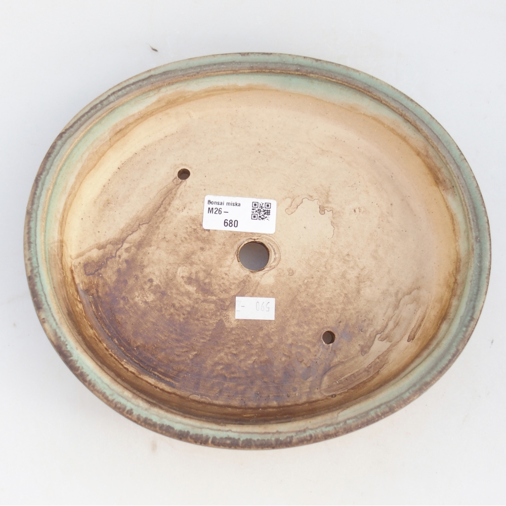 Bonsaischale aus Keramik 24 x 21 x 5 cm, grün